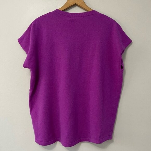 New Bellina Purple Extra Fine Merino Wool Cashmere Blend Sweater Medium bin 4E - Picture 5 of 6
